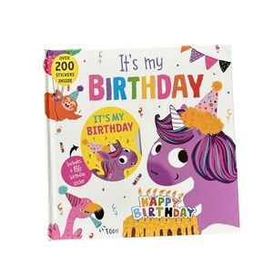 It’s My Birthday! Unicorn Sticker Birthday Book Hardcover NWT Ages 3-7